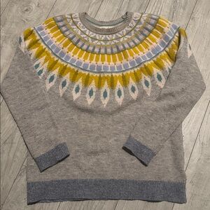 BEACANCOVE fair isles sweater grey with yellow - see pics